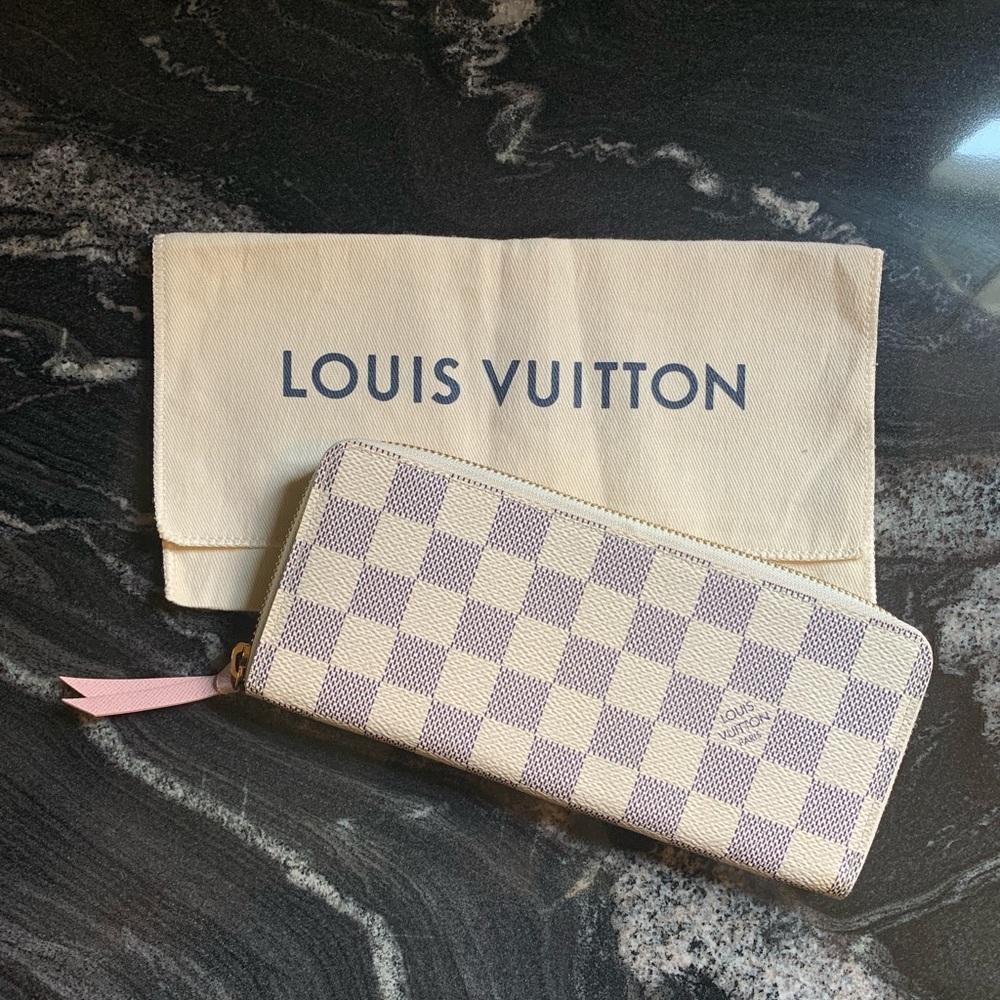 Louis Vuitton Clemence wallet Damier Azur Rose